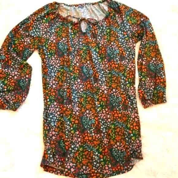 NEW Eddie Bauer Peasant Top Floral - Picture 1 of 11